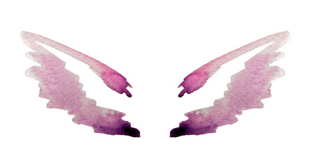 Abstract pink watercolor wings in vintage nostalgic colors