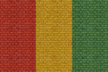 Fototapeta premium 3D Flag of Guinea on brick wall
