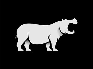 Hippo simple logo on black background