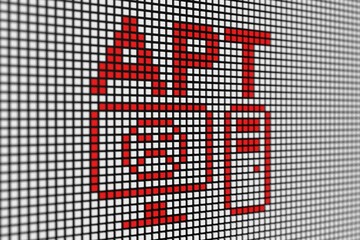 APT text scoreboard blurred background 3d illustration - obrazy, fototapety, plakaty