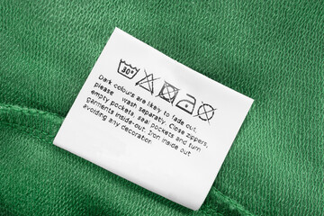 Care instructions label