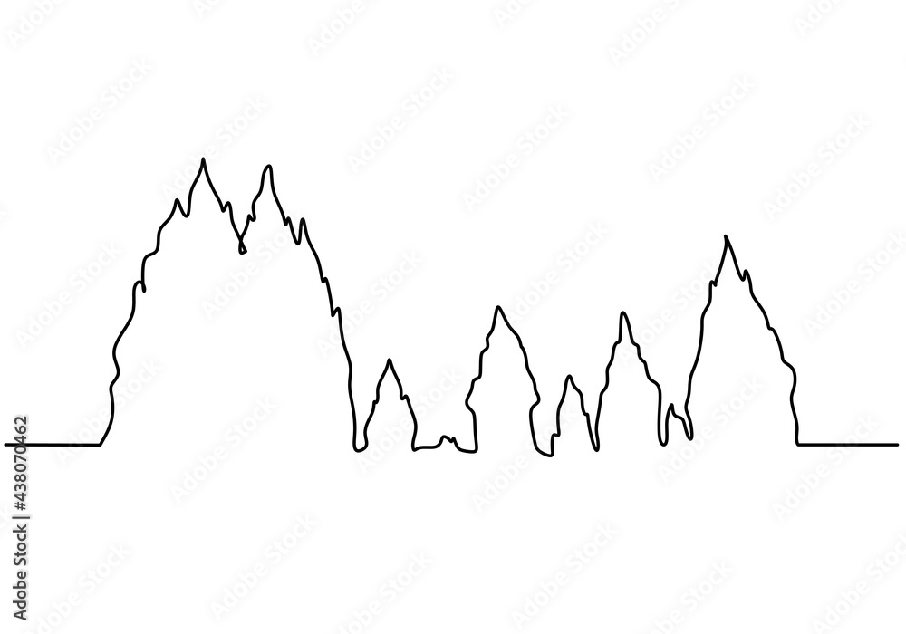 Aufkleber continuous line of javanese temple buildings. one single line of javanese temple isolated on white b