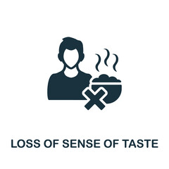 Loss Of Sense Of Taste icon. Monochrome simple element from coronavirus symptoms collection. Creative Loss Of Sense Of Taste icon for web design, templates, infographics and more