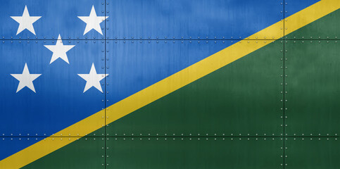 3D Flag of Solomon Islands on metal