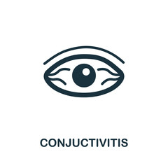 Conjuctivitis icon. Monochrome simple element from coronavirus symptoms collection. Creative Conjuctivitis icon for web design, templates, infographics and more