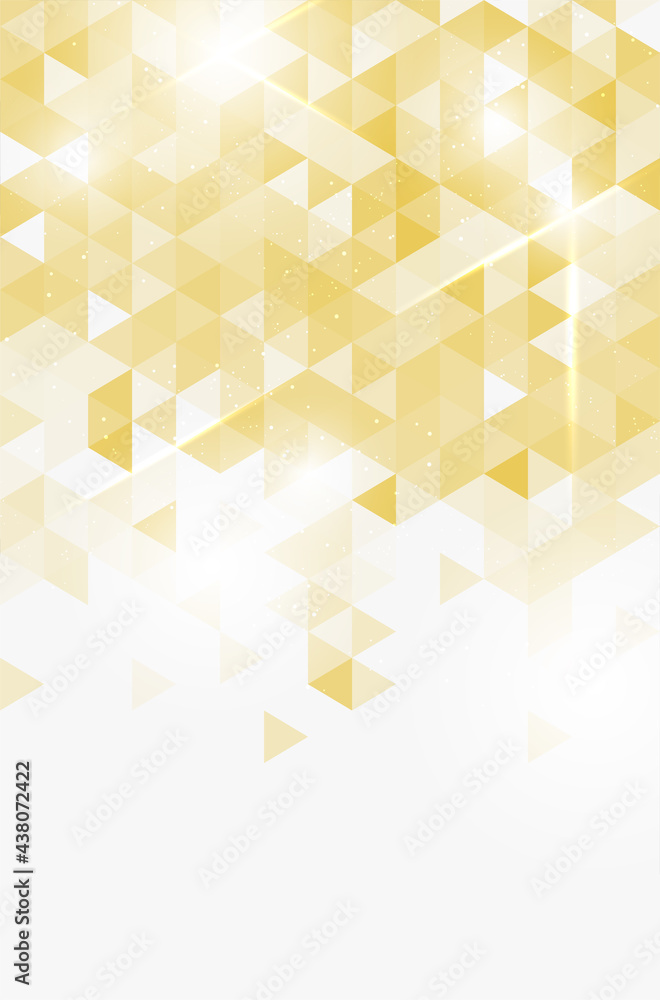 Poster golden abstract shiny background from triangles