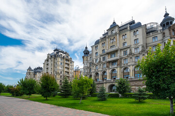 Fototapeta na wymiar View of houses in the historical center of Kazan
