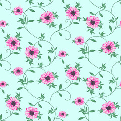 seamless small vector flower design on background