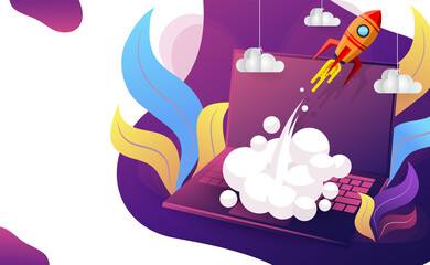 Launch of startup a business project concept