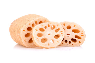 Lotus root isolated on white background