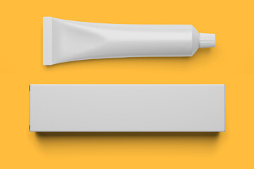 Blank white cosmetic tube isolated on white.