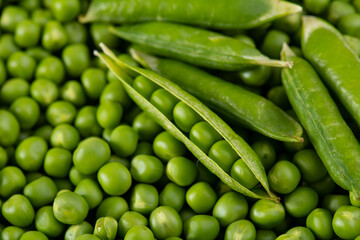 green peeled peas background
