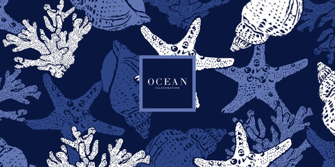 Ocean Blue Illustration Design Template