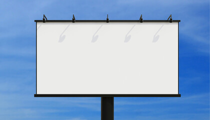 Obraz premium simple 3d render billboard board with sky background mockup template illustration