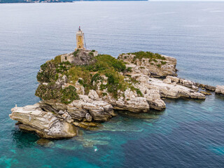 The lighthouse Peristeres Kaparelli in corfu, Greece