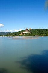 Slow shot of the Buddhist Incense Pavilion in the Summer Palace
