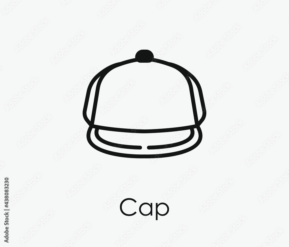 Poster cap vector icon. editable stroke. symbol in line art style for design, presentation, website or apps