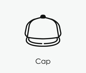 Cap vector icon. Editable stroke. Symbol in Line Art Style for Design, Presentation, Website or Apps Elements, Logo. Pixel vector graphics - Vector