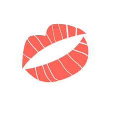 trace of a love kiss. cheer your lips with lipstick. Valentine's day stock vector illustration on a white background.