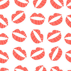 seamless pattern with hearts, love letters and kisses. pattern for wrapping gifts for Valentine's day. stock vector illustration on a white background.