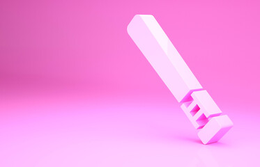 Pink Baseball bat icon isolated on pink background. Minimalism concept. 3d illustration 3D render