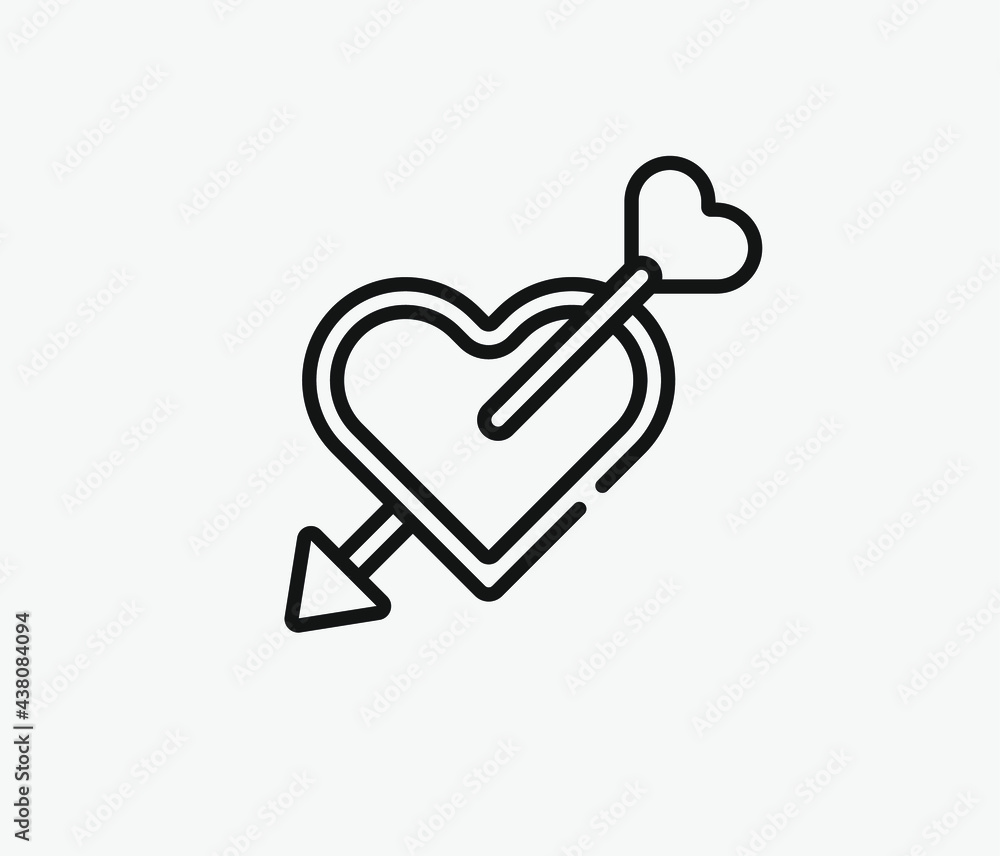 Poster love vector icon. editable stroke. symbol in line art style for design, presentation, website or app