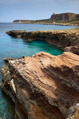  view Monte Cofano reserve in the province of Trapani, island of Sicily, Italy