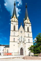 Fototapeta na wymiar Church of Admont Abbey in the neo-Gothic style, Admont, Styria, Austria