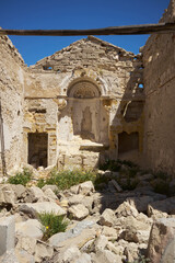 the ruins of the ancient Tonnata Tipa and in the background the sea and the city of Trapani