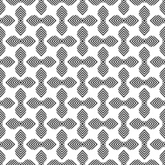 Scandinavian folk art seamless vector pattern with leaves, lines and other geometric shapes in minimalist style