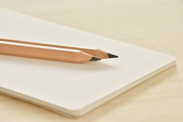 Blank notebook on a desk