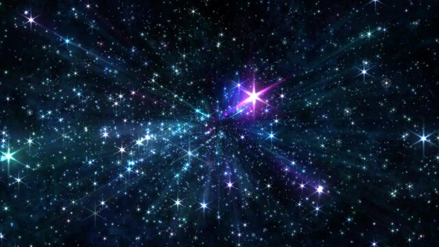 煌びやかな銀河を駆け抜ける宇宙のアブストラクトなループ