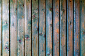 Old wooden planks with peeling paint. Vintage wood texture.