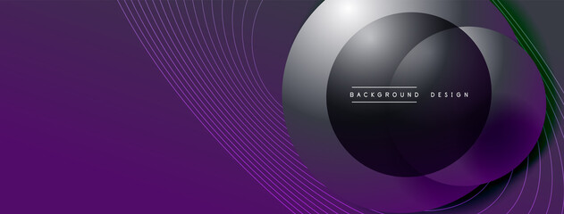 Gradient circles with shadows. Vector techno abstract background. Modern overlapping forms wallpaper background, design template