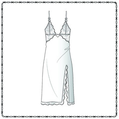 women's lingerie  editable fashion flat sketch for creating new designs mockup