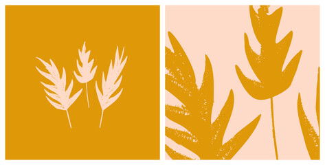 Hand drawn botanical illustration. Trendy ink drawn texture  floral element.