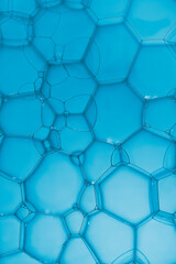 Abstract  soap bubble and pattern on blue background.