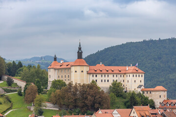 Obraz premium Skofja Loka castle and town in Slovenia