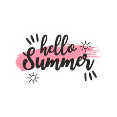 Hello Summer typography design. Special offer discount big sale web banner. Mobile Digital display promotion for social media or website
