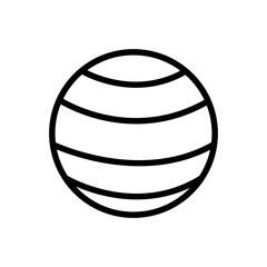 Gym Ball Vector Icon in Outline Style. Vector illustration icon can be used for an app, website, or part of a logo.
