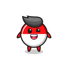 Obraz premium illustration of an indonesia flag badge character with awkward poses
