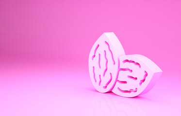 Obraz premium Pink Seeds of a specific plant icon isolated on pink background. Minimalism concept. 3d illustration 3D render