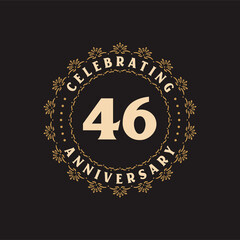 46 anniversary celebration, Greetings card for 46 years anniversary