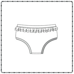 women's lingerie  editable fashion flat sketch for creating new designs mockup