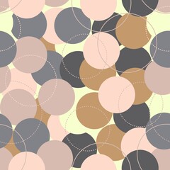 Abstract seamless pattern with the colored circles