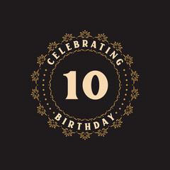 10 anniversary celebration, Greetings card for 10 years anniversary