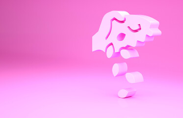 Pink Seeds of a specific plant icon isolated on pink background. Minimalism concept. 3d illustration 3D render