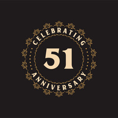 51 anniversary celebration, Greetings card for 51 years anniversary