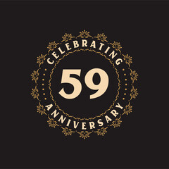 59 anniversary celebration, Greetings card for 59 years anniversary