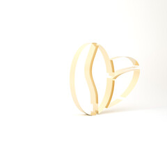 Gold Coffee beans icon isolated on white background. 3d illustration 3D render
